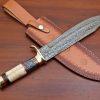 RK-455 Handmade Damascus Hunting Bowie Camping Knife Forged Damascus Knives Wood Handle Beautiful Art Best Gift For Him and Her USA made Knives - Image 2