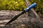Damascus Bowie Knife — Hand-Forged, Stag Horn Handle, Leather Sheath (RK-464) - Image 3