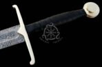Dagger Sword — Hand-Forged Damascus, Olive Wood Handle, Sheath Included (RK-511) - view 3