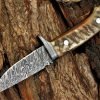 RK-408 BEAUTIFUL CUSTOM HANDMADE DAMASCUS STEEL 7.0" SKINNER KNIFE WITH RAM HORN HANDLE Gift For Her/Him USA Made - Image 6
