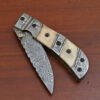 RK-409 Damascus Pocket knife Damascus Folding Knife Hand Forged knife Every Day Carry Knife Damascus Steel Knives USA Made Perfect Gift For Boyfriend - Image 11