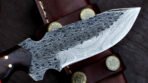 Damascus Skinner Knife — Hand-Forged, Stag Horn Handle, Leather Sheath (RK-414) - Image 5