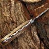 RK-408 BEAUTIFUL CUSTOM HANDMADE DAMASCUS STEEL 7.0" SKINNER KNIFE WITH RAM HORN HANDLE Gift For Her/Him USA Made - Image 3