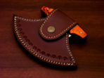 High-Carbon Chef Knife — Hand-Forged, Stag Horn Handle, Leather Sheath - Image 4