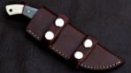Damascus Skinner Knife — Hand-Forged, Stag Horn Handle, Leather Sheath (RK-415) - Image 4