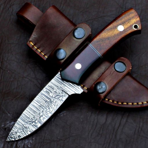 RK-418 Damascus Steel Forged Skinner Knife Camping Knife Handmade Knife Damascus Knives Perfect For Hunting Beautiful Handle Gift For Her / Him USA Made