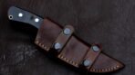 Damascus Skinner Knife — Hand-Forged, Micarta Handle, Leather Sheath - Image 4
