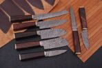 Damascus Chef Knife — Hand-Forged, Buffalo Horn Handle, Leather Sheath (RK-430)