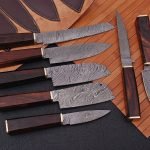 Damascus Chef Knife — Hand-Forged, Buffalo Horn Handle, Leather Sheath (RK-430)