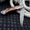 RK-438 Engraved Back Lock Damascus Pocket knife Damascus Folding Knife Hand Forged knife Every Day Carry Knife Damascus Knives USA Made Gift For Him Gift For Her - Image 4