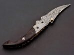 Damascus Folding Pocket Knife — Hand-Forged, 8″ Overall, Leather Sheath - view 4