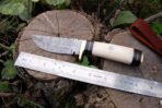 Damascus Bowie Knife — Hand-Forged, Stag Horn Handle, Leather Sheath (RK-462) - Image 4