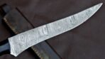 Damascus Fish Fillet Knife — Hand-Forged, Stag Horn Handle, Leather Sheath - view 4