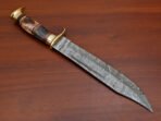 Damascus Bowie Knife — Hand-Forged, Wood Handle, Leather Sheath - Image 5
