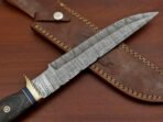 Damascus Bowie Knife — Hand-Forged, Wood Handle, Leather Sheath (RK-399) - Image 5