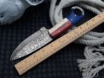 Damascus Skinner Knife — Hand-Forged, Stag Horn Handle, Leather Sheath (RK-449) - Image 5