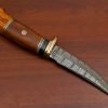 RK-454 Handmade Damascus Skinner Camping Knife Forged Damascus Knives Wood Handle Beautiful Art Best Gift For Him and Her USA made Knives - Image 4