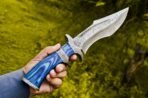 Damascus Bowie Knife — Hand-Forged, Stag Horn Handle, Leather Sheath (RK-464) - Image 5