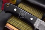Damascus Skinner Knife — Hand-Forged, Stag Horn Handle, Leather Sheath (RK-495) - Image 5