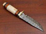 Damascus Bowie Knife — Hand-Forged, Bone Handle, Leather Sheath - Image 5
