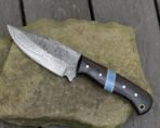Damascus Skinner Knife — Hand-Forged, Wood Handle, Leather Sheath (RK-406) - view 5