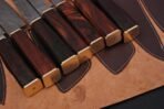Damascus Chef Knife — Hand-Forged, Buffalo Horn Handle, Leather Sheath (RK-430) - Image 3