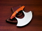 High-Carbon Chef Knife — Hand-Forged, Stag Horn Handle, Leather Sheath - Image 6