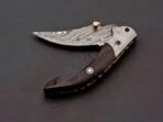 Damascus Folding Pocket Knife — Hand-Forged, 8″ Overall, Leather Sheath - view 6