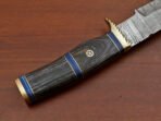 Damascus Bowie Knife — Hand-Forged, Wood Handle, Leather Sheath (RK-399) - Image 6