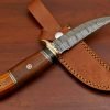 RK-454 Handmade Damascus Skinner Camping Knife Forged Damascus Knives Wood Handle Beautiful Art Best Gift For Him and Her USA made Knives - Image 5