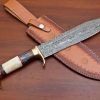 RK-455 Handmade Damascus Hunting Bowie Camping Knife Forged Damascus Knives Wood Handle Beautiful Art Best Gift For Him and Her USA made Knives - Image 5