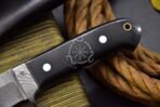 Damascus Skinner Knife — Hand-Forged, Stag Horn Handle, Leather Sheath (RK-495) - Image 6