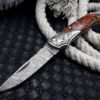 RK-438 Engraved Back Lock Damascus Pocket knife Damascus Folding Knife Hand Forged knife Every Day Carry Knife Damascus Knives USA Made Gift For Him Gift For Her - Image 10