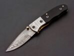 Damascus Folding Pocket Knife — Hand-Forged, 7″ Overall, Leather Sheath - view 10