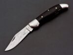 Damascus Folding Pocket Knife — Hand-Forged, 8" Overall, Leather Sheath (RK-445) - Image 10
