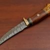 RK-454 Handmade Damascus Skinner Camping Knife Forged Damascus Knives Wood Handle Beautiful Art Best Gift For Him and Her USA made Knives - Image 10