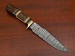 Damascus Bowie Knife — Hand-Forged, Wood Handle, Leather Sheath (RK-398) - Image 6