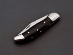 Damascus Folding Pocket Knife — Hand-Forged, 8" Overall, Leather Sheath (RK-445) - Image 7