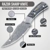 RK-459 Handmade Damascus Skinner Camping Knife Forged Damascus Knives Hard Wood Beautiful Art Best Gift For Him and Her USA made Knives - Image 7