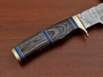 Damascus Bowie Knife — Hand-Forged, Wood Handle, Leather Sheath (RK-399) - Image 7