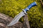 Damascus Bowie Knife — Hand-Forged, Stag Horn Handle, Leather Sheath (RK-464) - Image 7