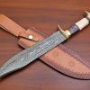 RK-455 Handmade Damascus Hunting Bowie Camping Knife Forged Damascus Knives Wood Handle Beautiful Art Best Gift For Him and Her USA made Knives - Image 9