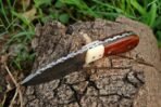 Damascus Skinner Knife — Hand-Forged, Hardwood Handle, Leather Sheath (RK-463) - Image 5