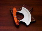High-Carbon Chef Knife — Hand-Forged, Stag Horn Handle, Leather Sheath - Image 8