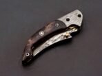 Damascus Folding Pocket Knife — Hand-Forged, 8″ Overall, Leather Sheath - view 8