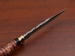 Damascus Bowie Knife — Hand-Forged, Camel Bone Handle, Leather Sheath - Image 7