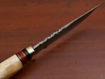 Damascus Bowie Knife — Hand-Forged, Bone Handle, Leather Sheath - Image 8