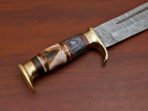 Damascus Bowie Knife — Hand-Forged, Wood Handle, Leather Sheath - Image 9