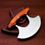 High-Carbon Chef Knife — Hand-Forged, Stag Horn Handle, Leather Sheath