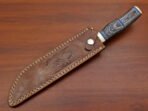Damascus Bowie Knife — Hand-Forged, Wood Handle, Leather Sheath (RK-399) - Image 9